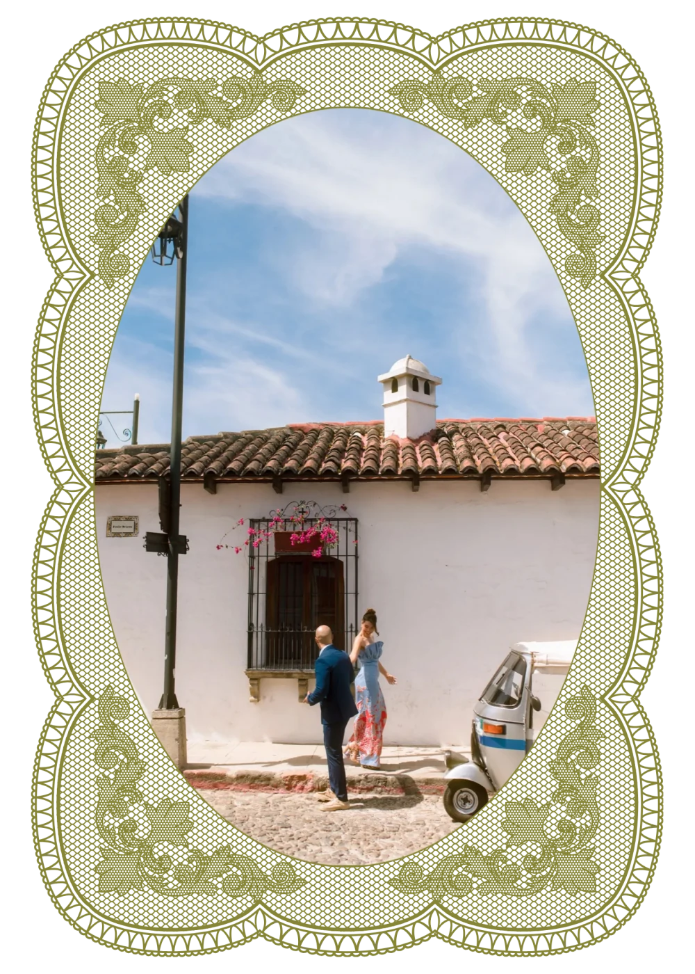 Sarah y Arturo por las calles de Antigua